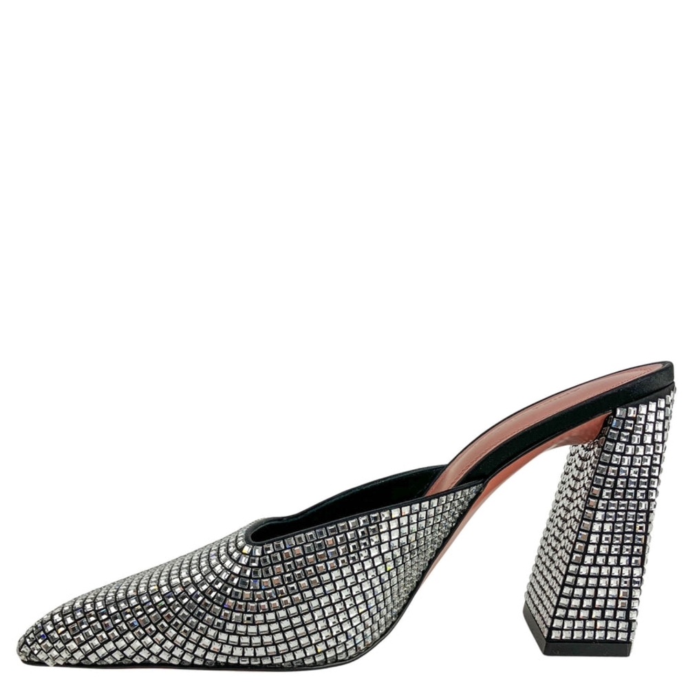 Amina Muaddi Charlotte Crystal Embellished Mules - Picture 2 of 6